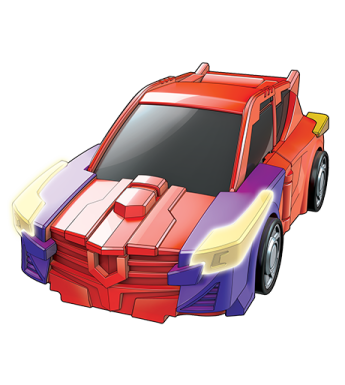 a red and purple car with a white background