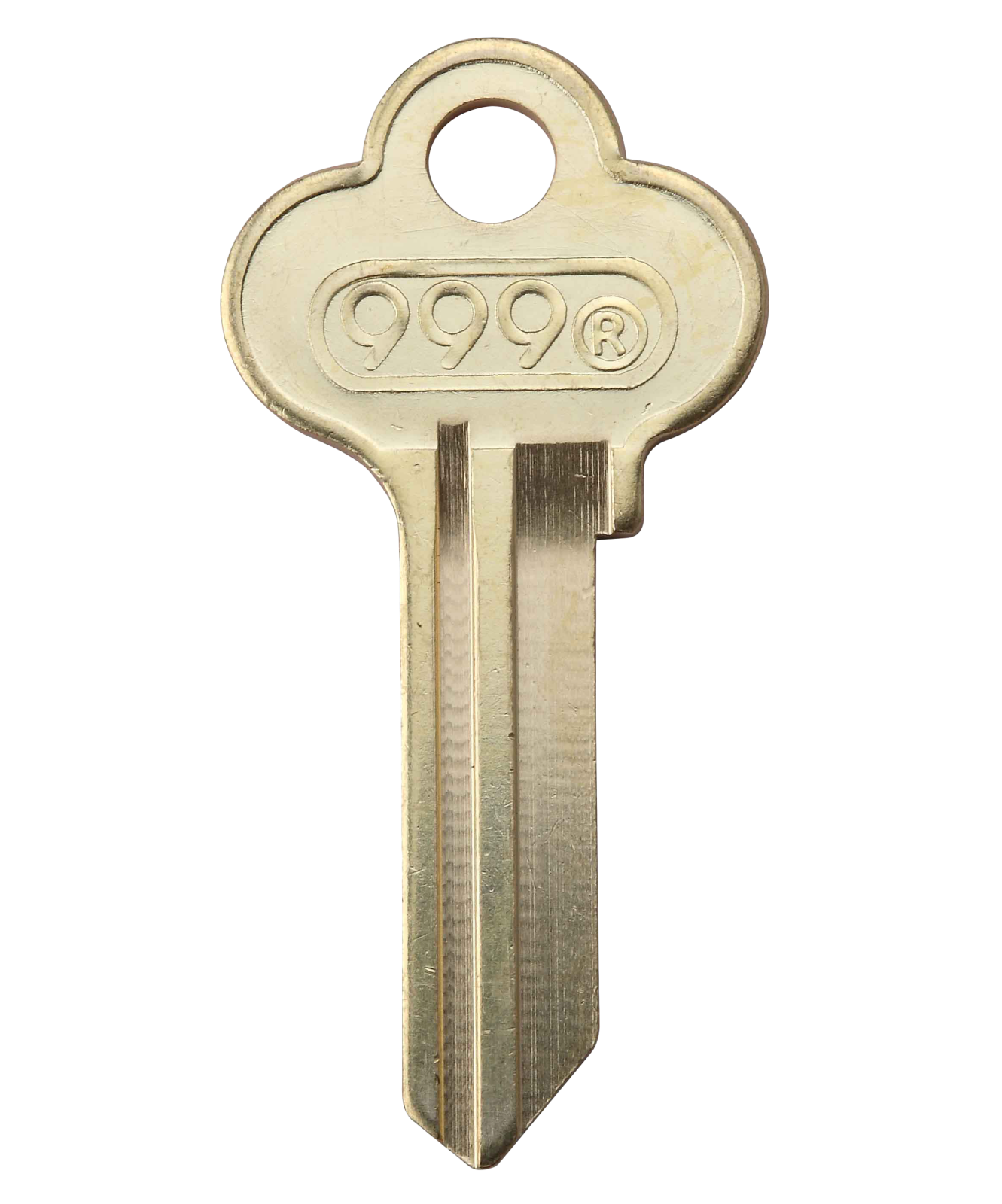 a gold key on a white background
