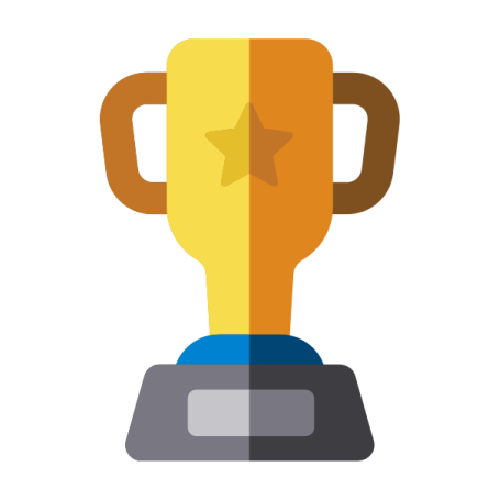 a trophy with a star on top