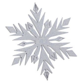 a silver snowflake on a white background