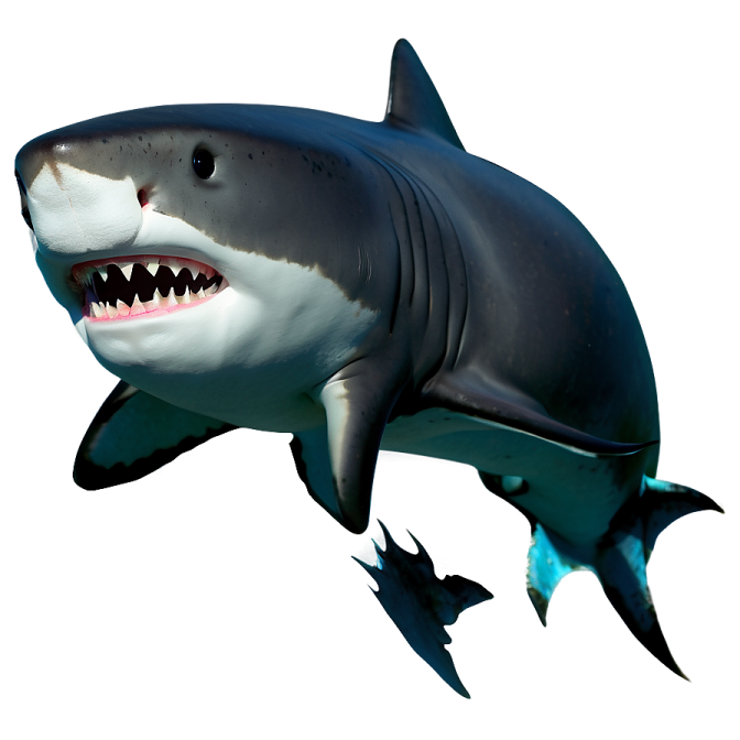 a great white shark jumping in the air