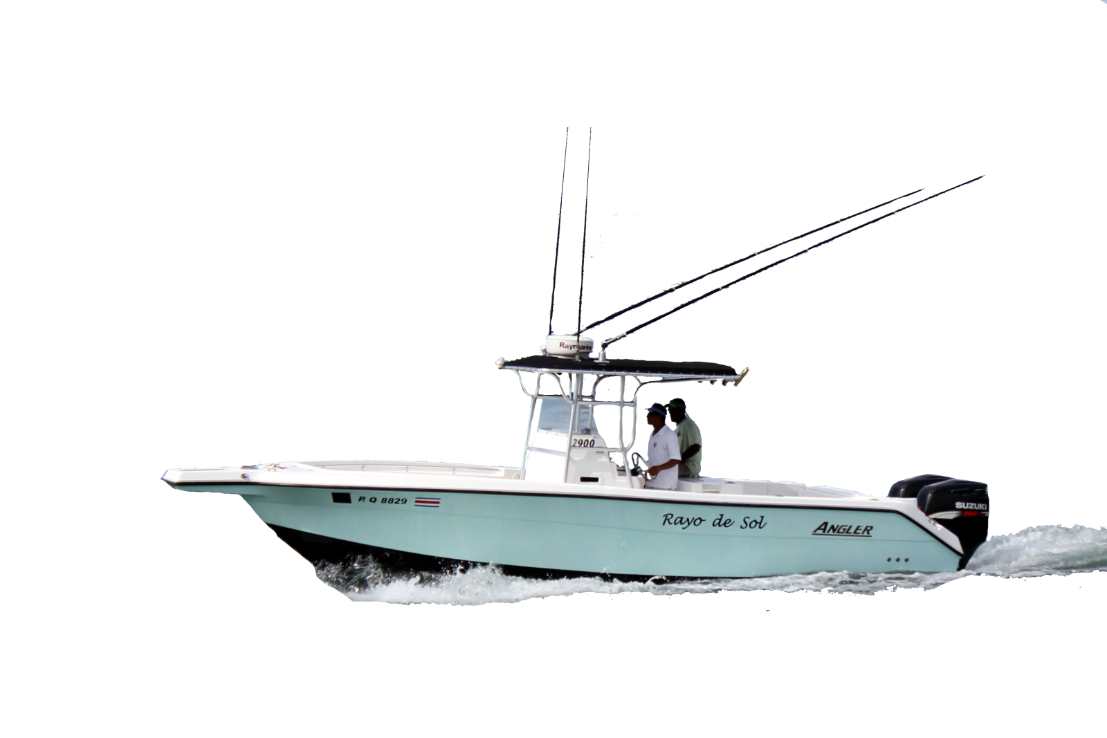 a white boat on the water