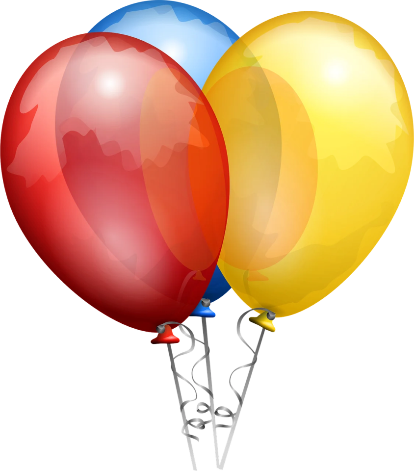 a bunch of balloons on a white background