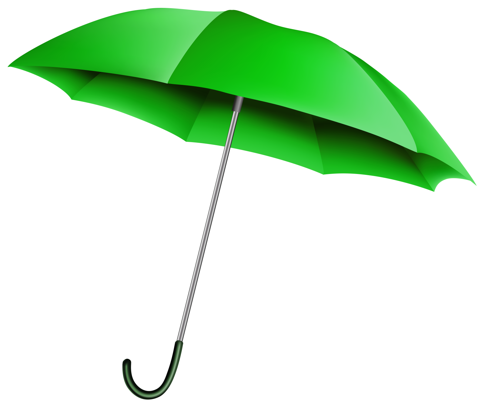 a green umbrella on a white background