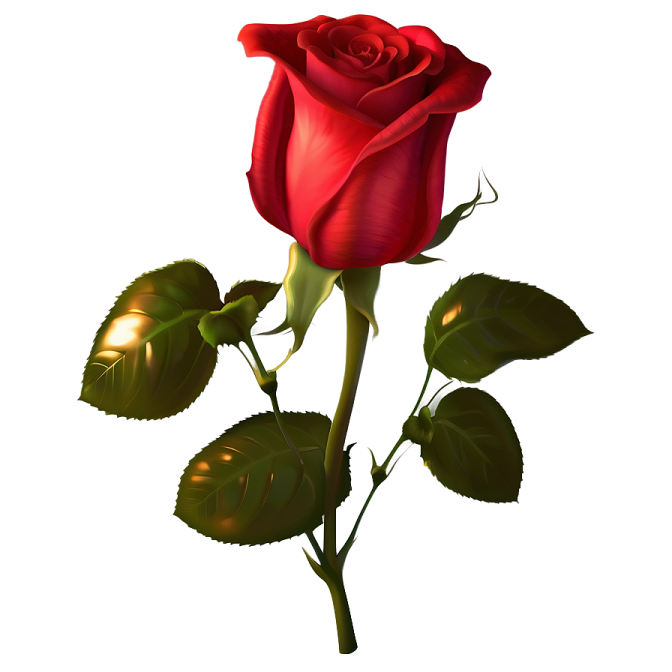 a single red rose on a white background