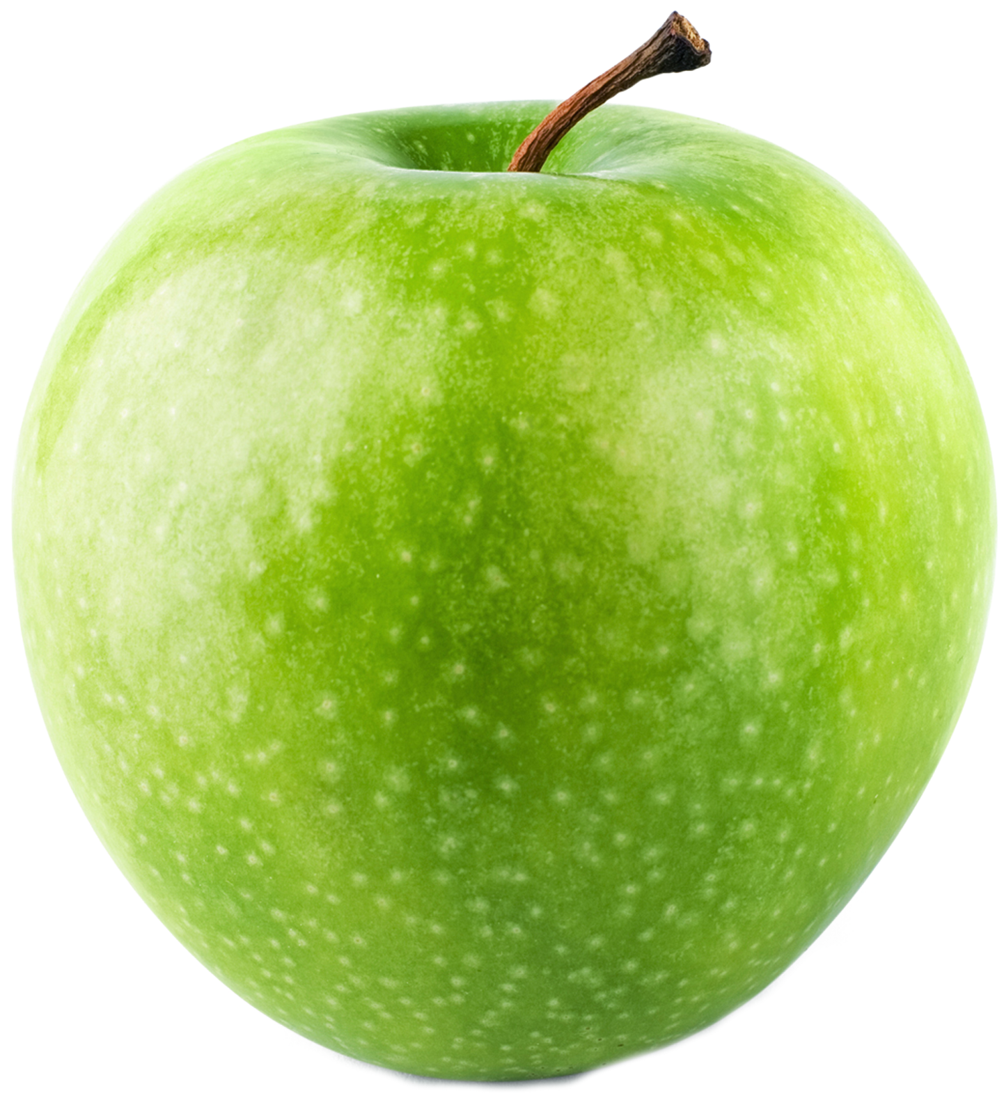 a green apple on a white background