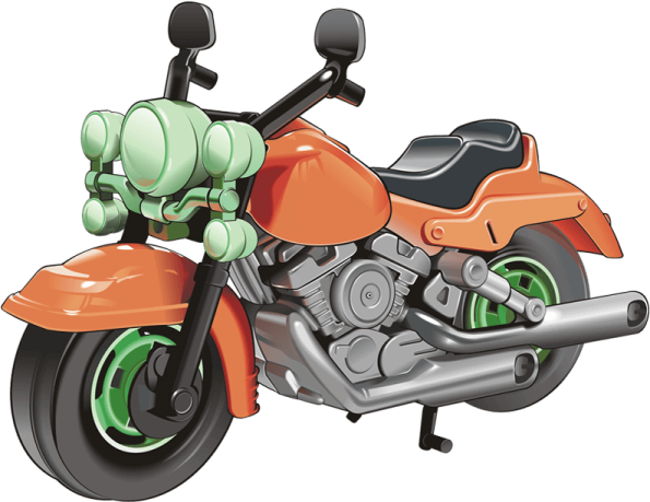 a cartoon character riding a motorcycle