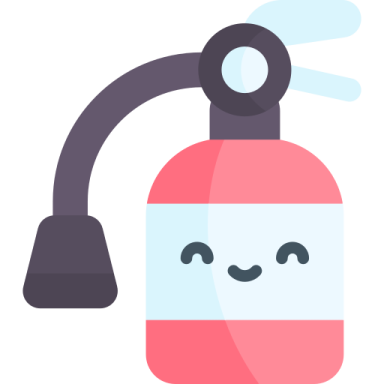 a fire exor with a smiling face