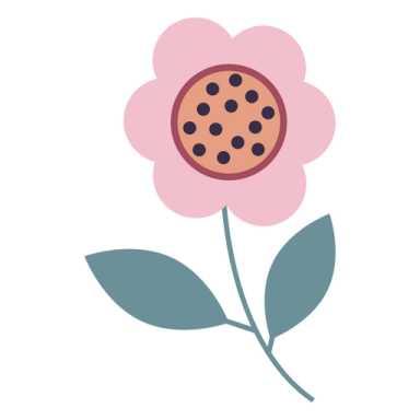 a pink flower with chocolate chips on it