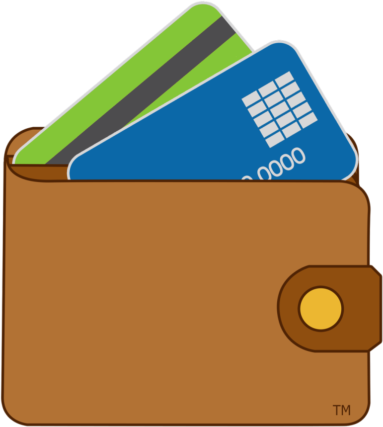 a wallet with credit cards in it
