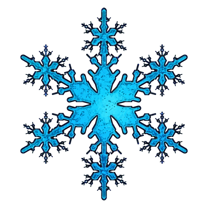 a blue snowflake on a white background