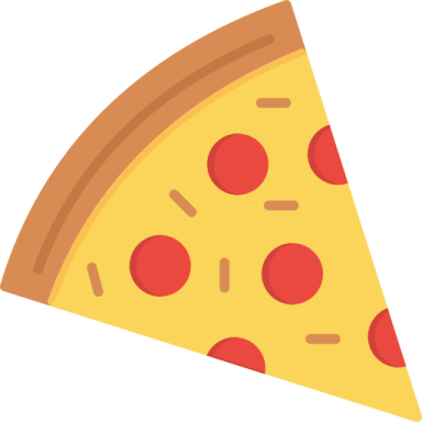 a slice of pizza on a white background