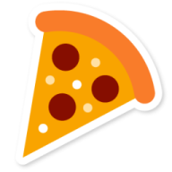 a slice of pizza on a white background