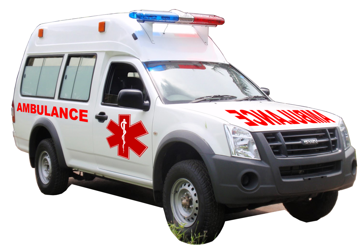 an ambulance vehicle with the word ambulance written on it