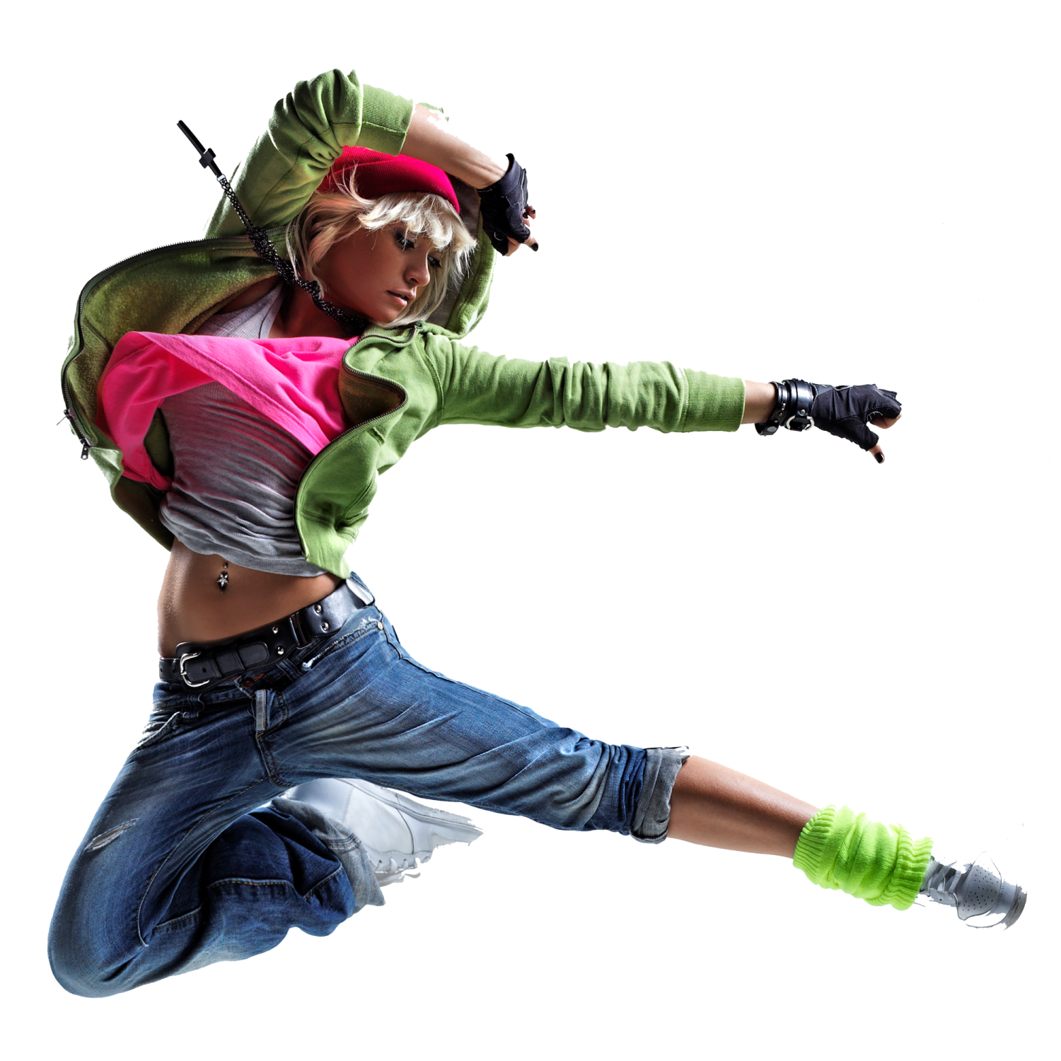 a woman is jumping in the air with a skateboard