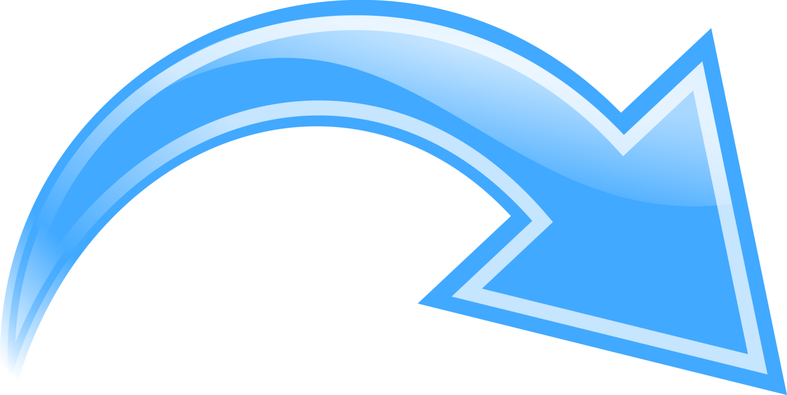 a blue arrow with a white background