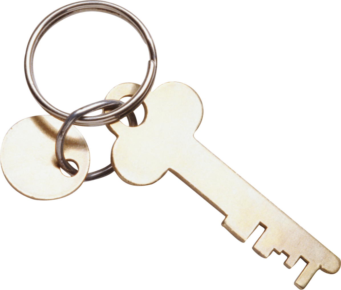 a metal key with two keys attached to it