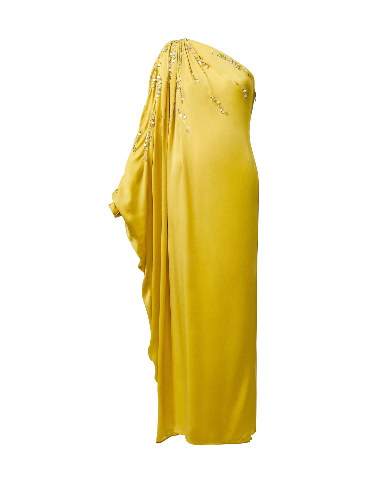 a yellow dress on a white background