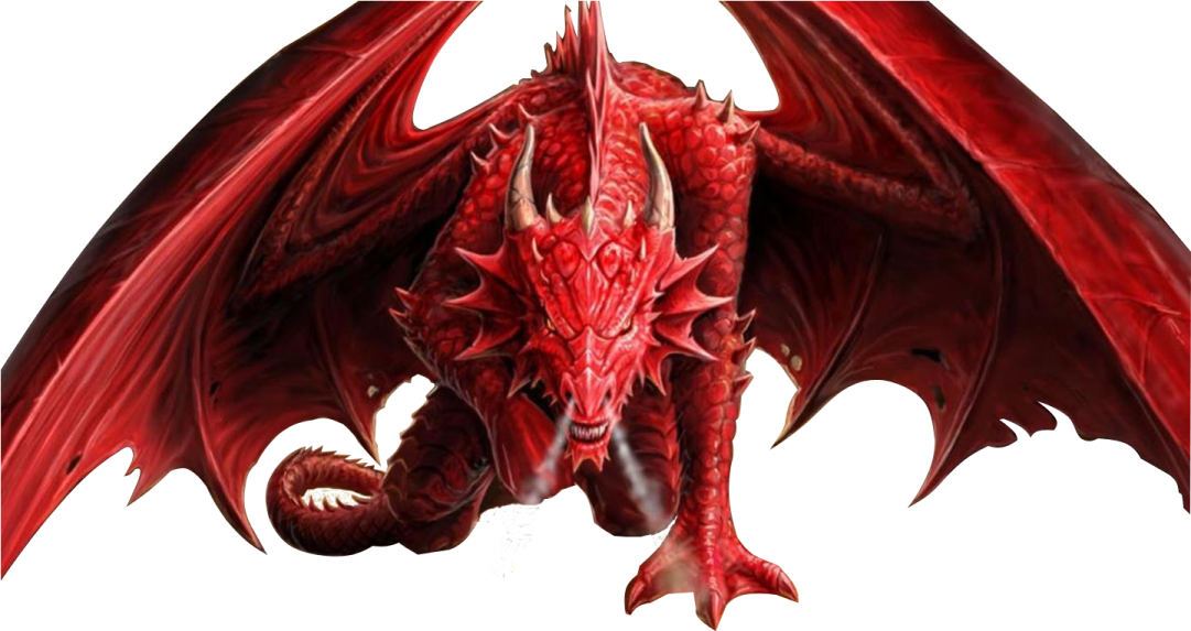 a red dragon on a white background