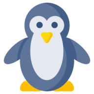 a penguin sitting on top of a white background