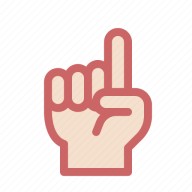 a hand with two fingers in the middle of it