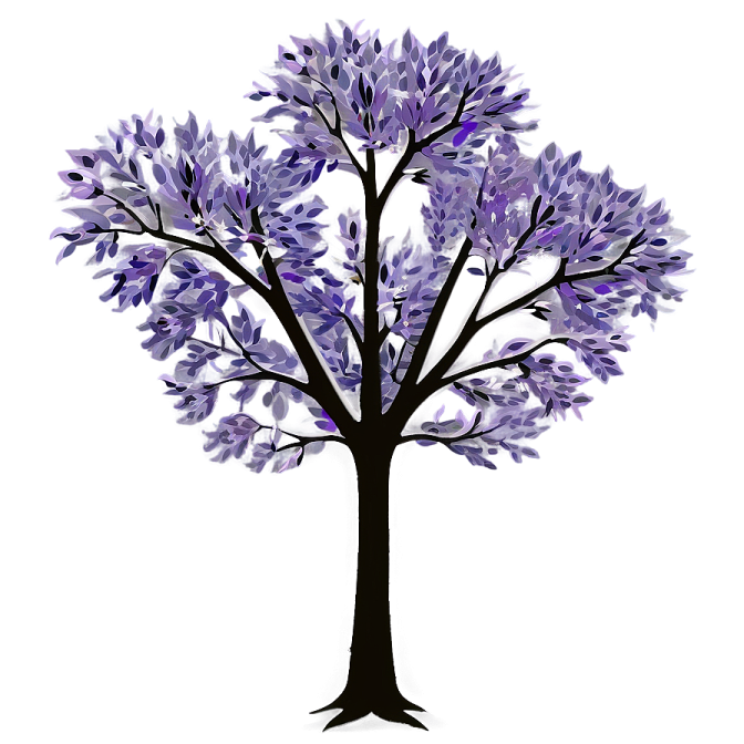 a purple tree on a white background