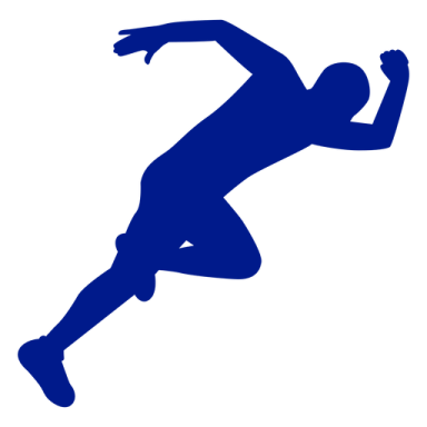 a silhouette of a running man