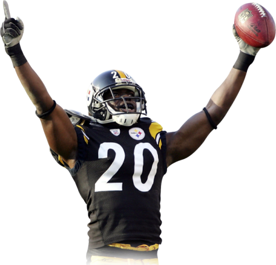 a football player with his arms in the air