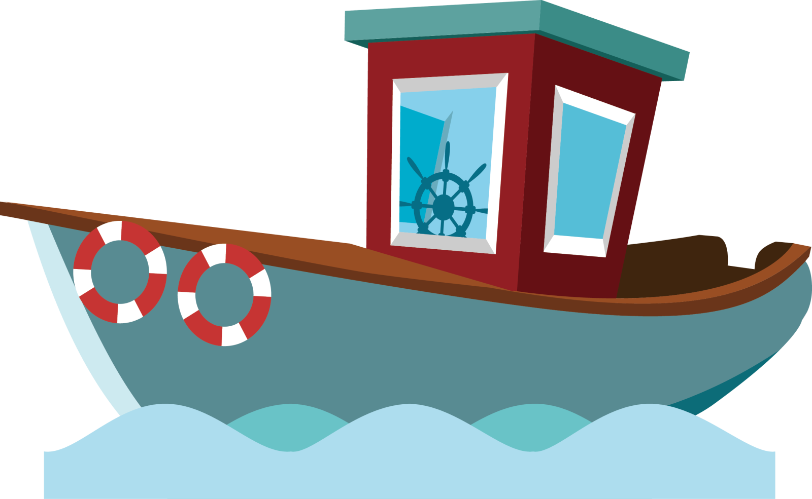 a boat with a life preserveer on it