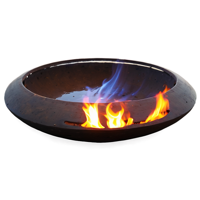 a fire pit with blue flames on it