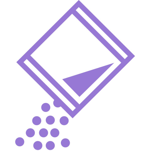 a purple diamond with bubbles coming out of it
