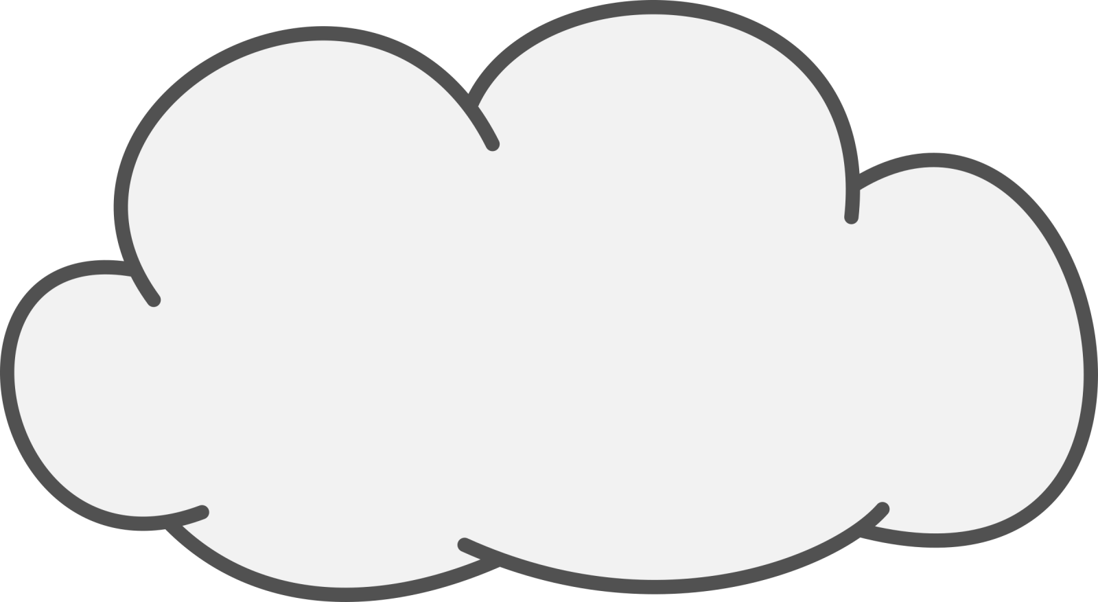 a white cloud with black outline
