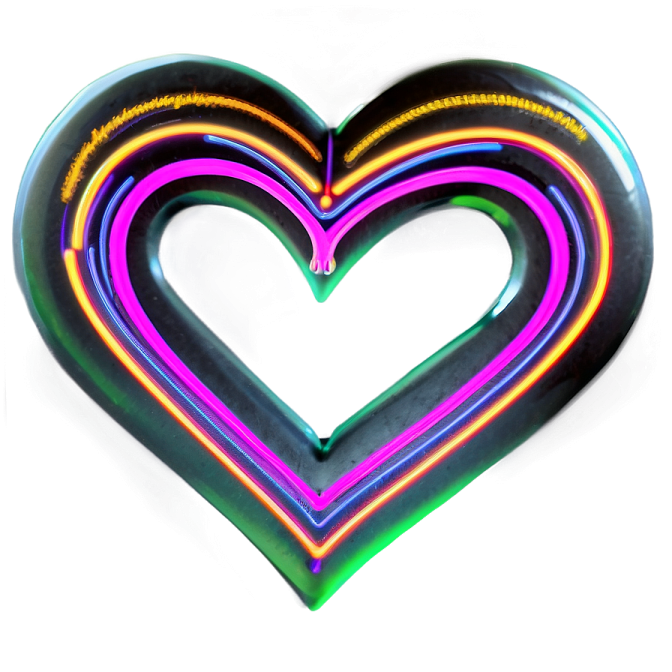 a heart shaped neon sign on a white background