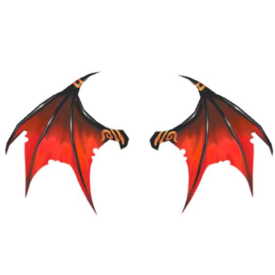 two red and black wings on a white background