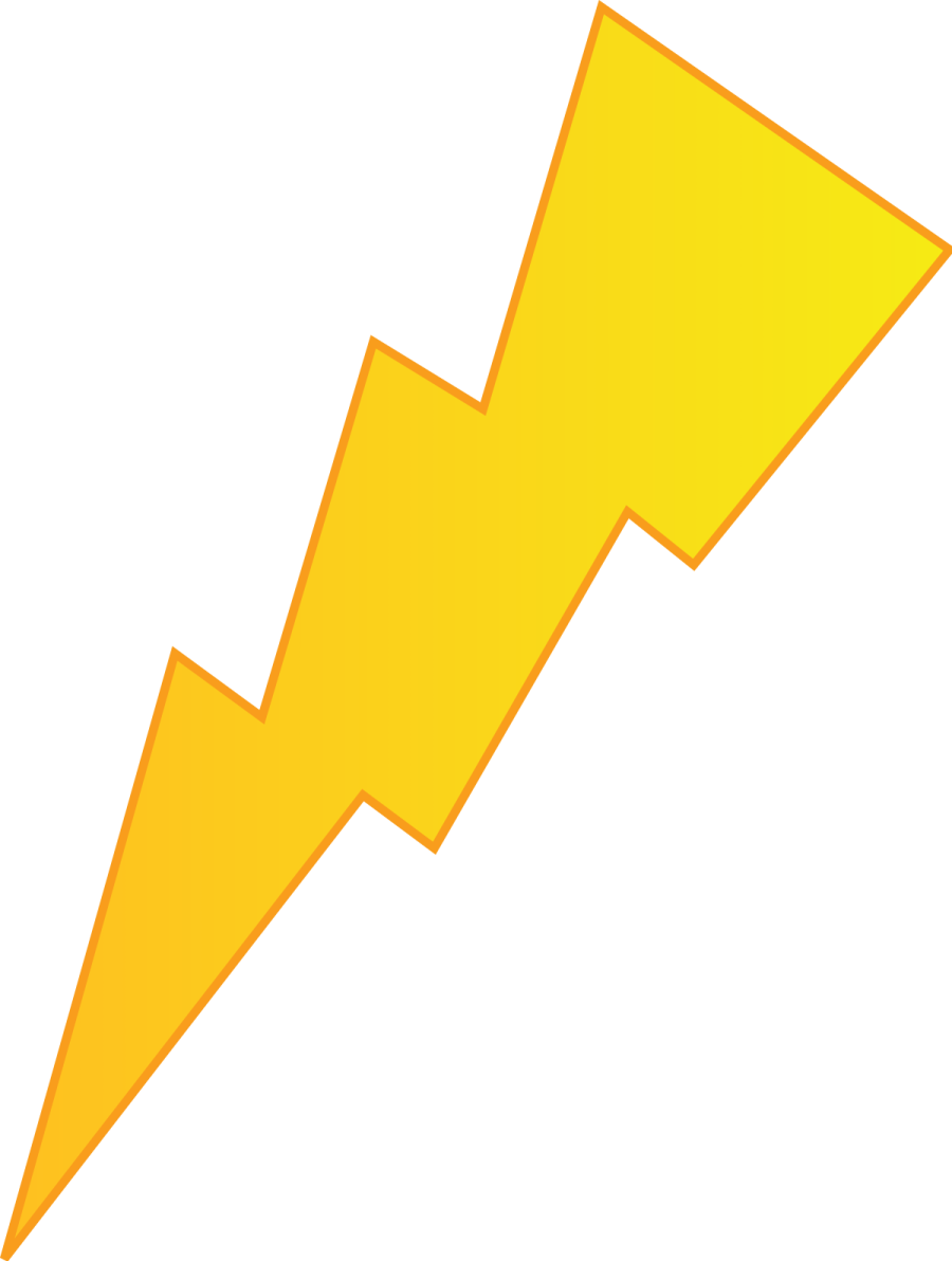 a yellow lightning bolt on a white background
