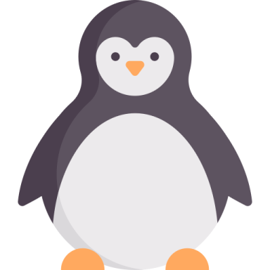 a penguin sitting on top of a white background