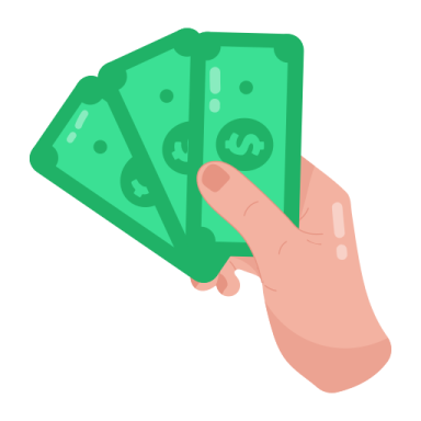 a hand holding money bills