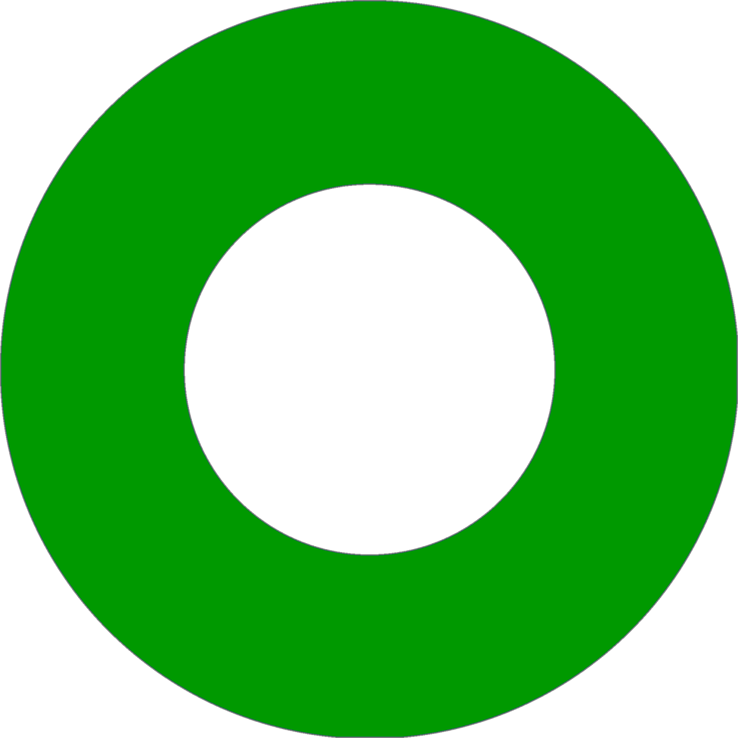 a green circle with a white background