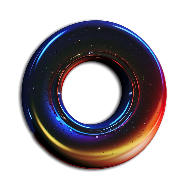 an image of the letter o in space