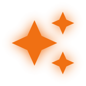 three orange stars on a white background