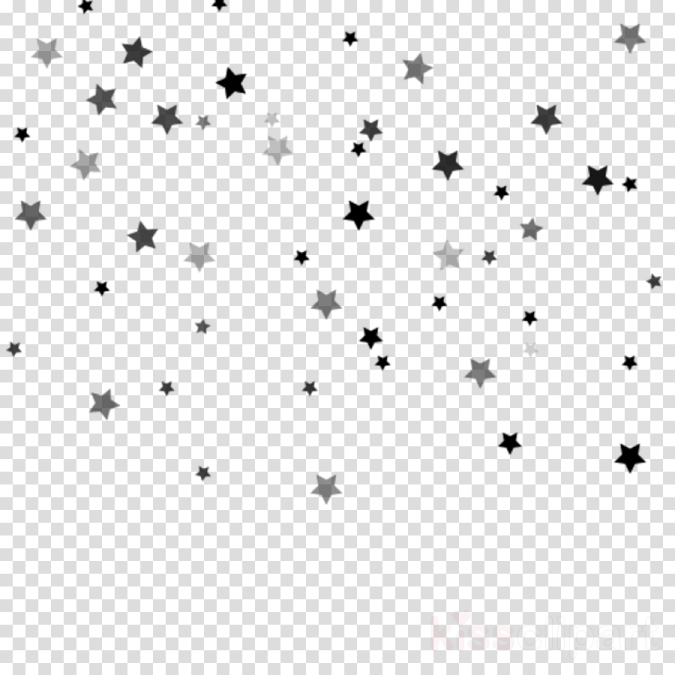 black and white stars on transparent background
