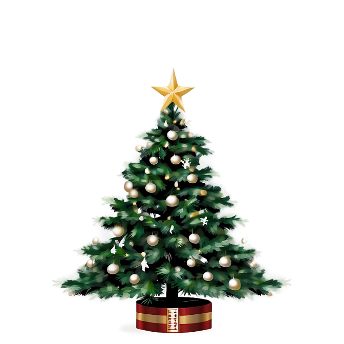 a christmas tree with gold and white ornaments