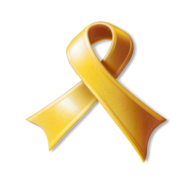 a yellow ribbon on a white background