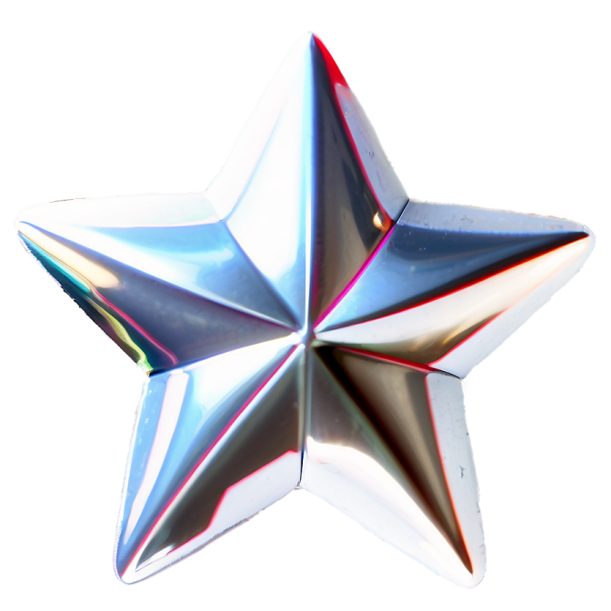 a silver star on a white background