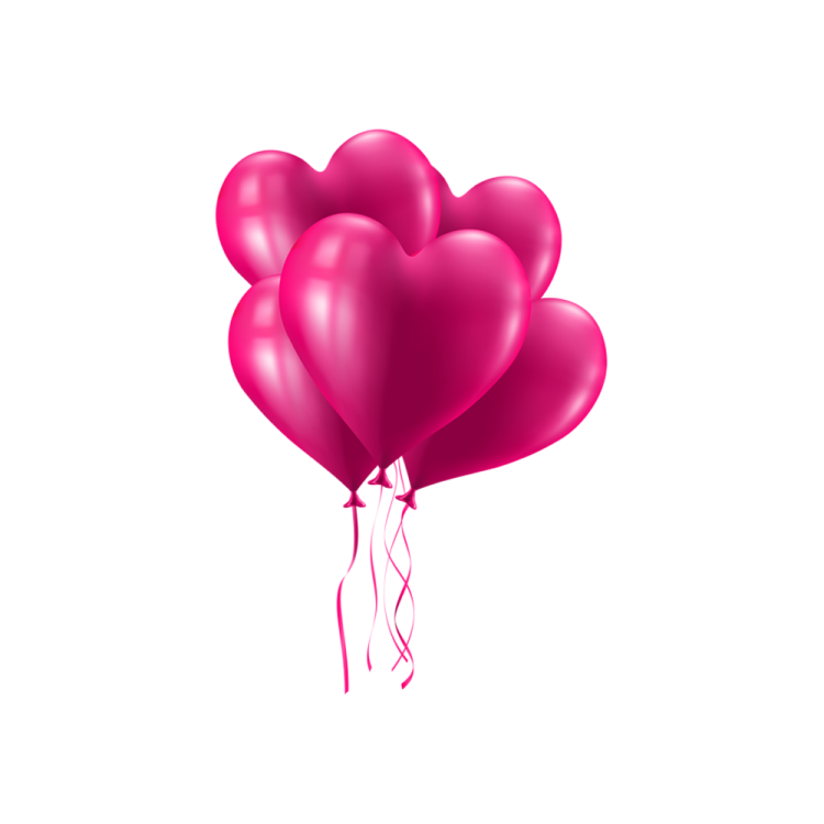 a bunch of pink heart shaped balloons
