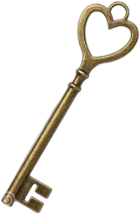 an old key with a heart on it