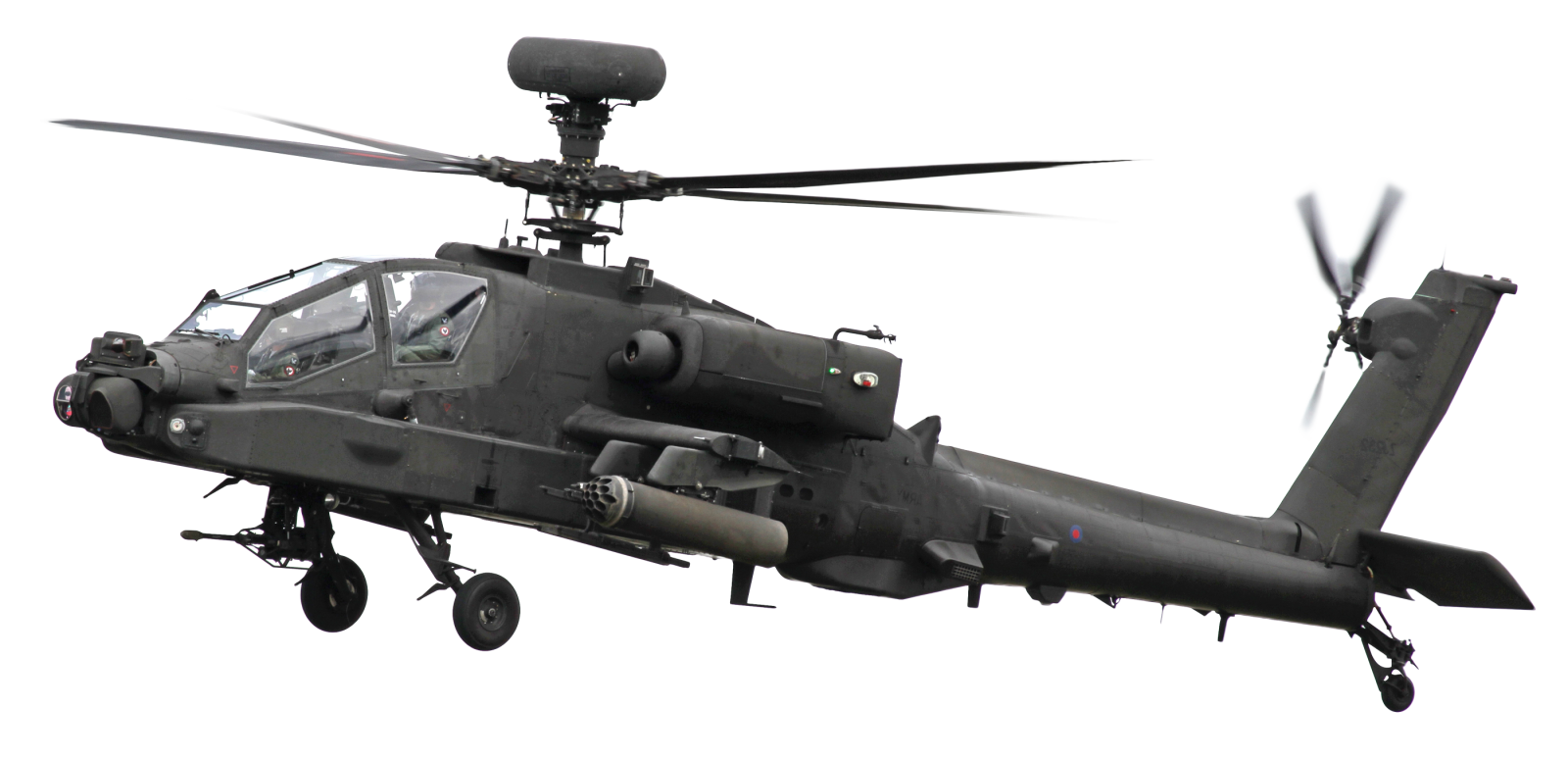 a black helicopter flying through the air
