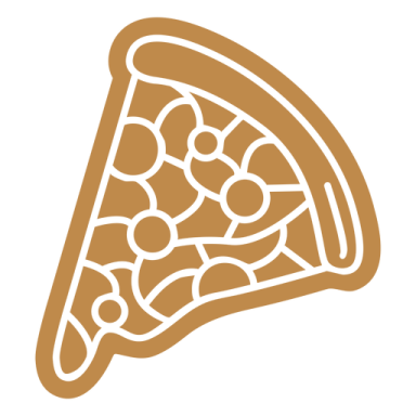 a slice of pizza on a white background