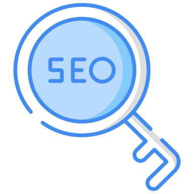 a mag glass with the word seo under it