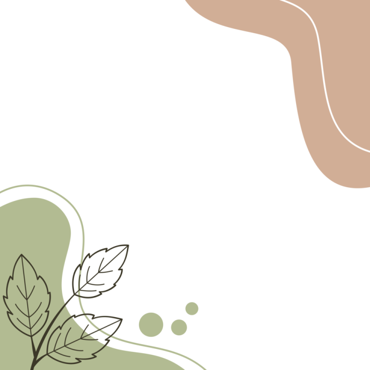 a white background with green and brown leaves